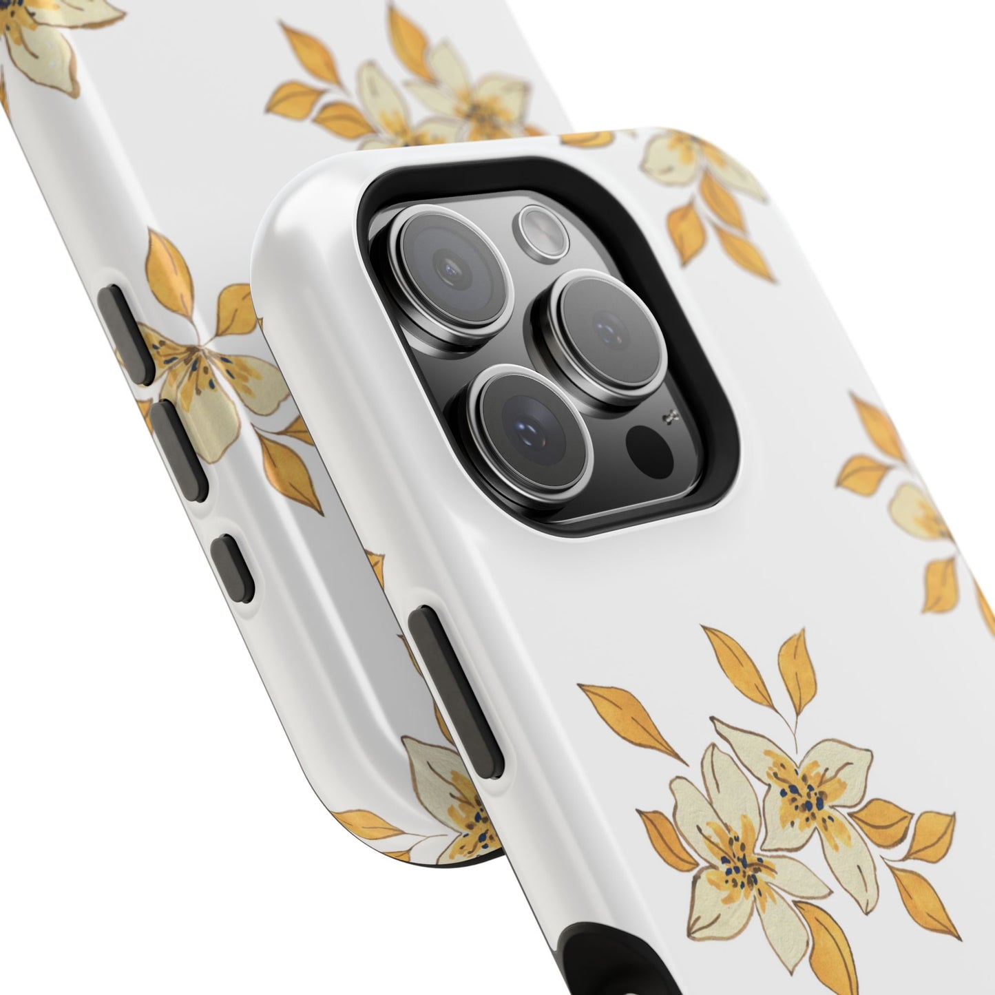 Delicate Yellow Blossom MagSafe iPhone Case – Minimalist Floral Design with Matte Finish