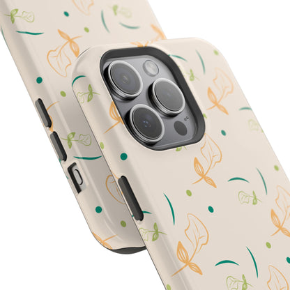 Soft Pastel Abstract Floral Tough MagSafe iPhone Case – Playful Minimalist Design with Dual-Layer Protection