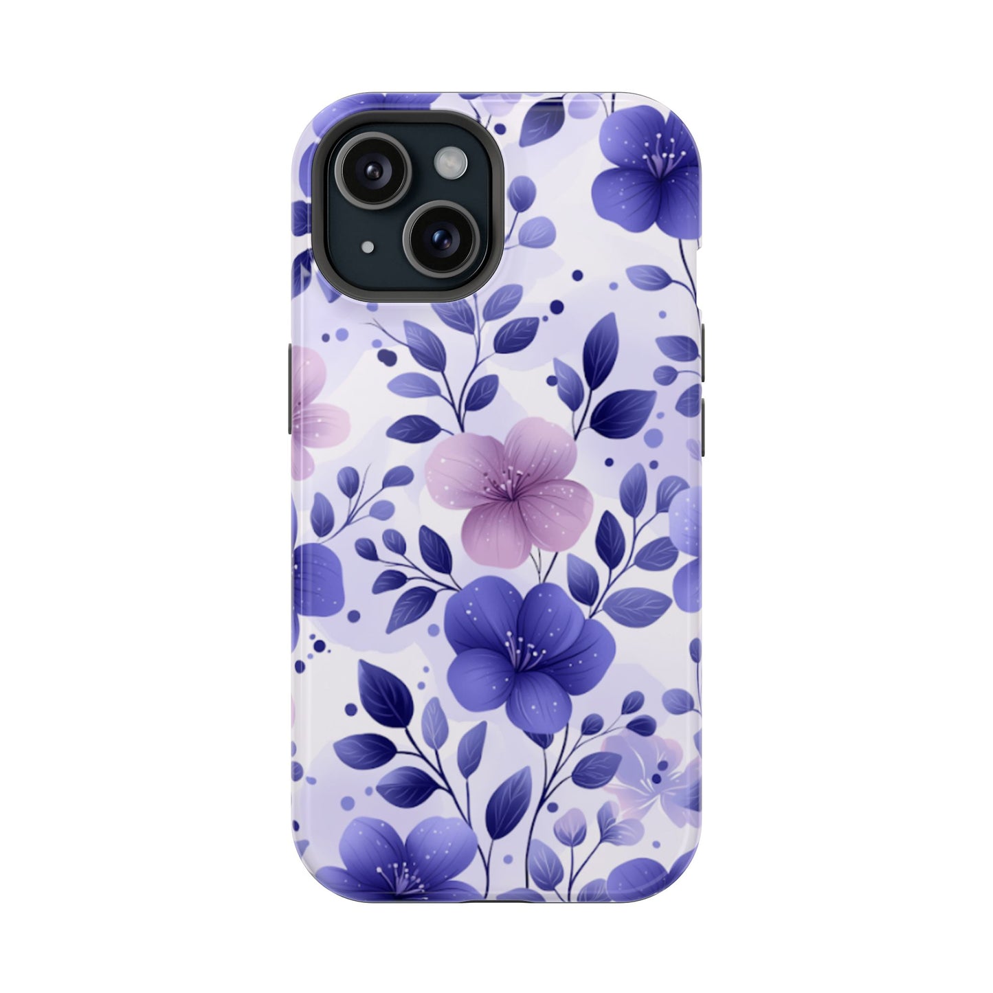 Purple Floral MagSafe iPhone Case – Durable Protection with Elegant Flower Design