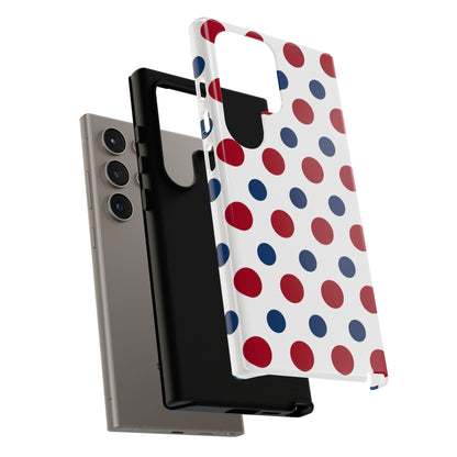 Patriotic Navy, White, and Red Polka Dot Samsung Galaxy Case