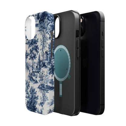 Vintage Charm Blue Toile iPhone Case