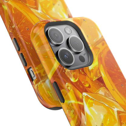 Citrus Splash MagSafe iPhone Case – Bright Orange Slices & Ice, Dual-Layer Protection