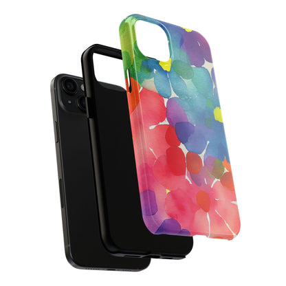 Rainbow Bloom Watercolor iPhone Case – Slim Design, Glossy Finish