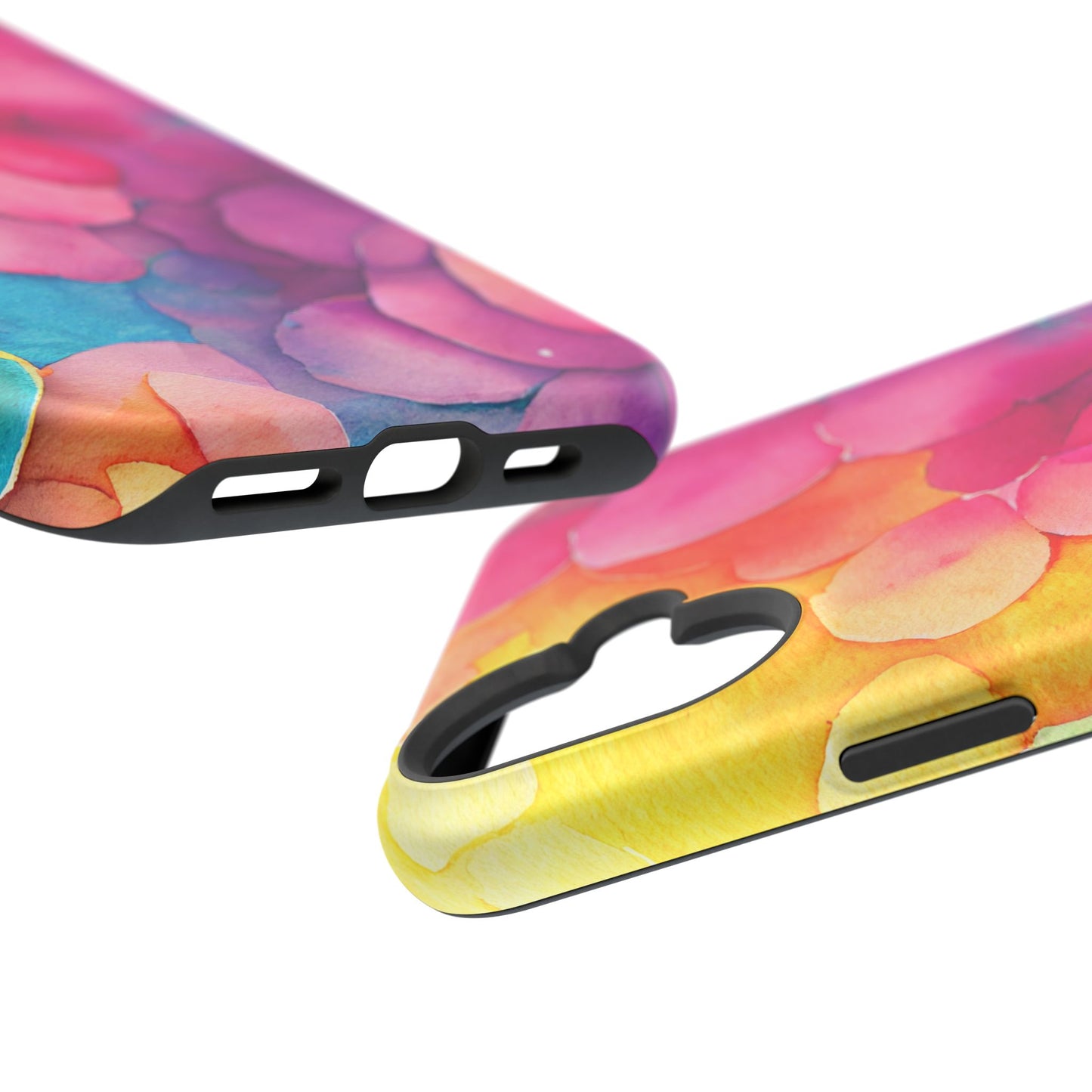 Sunset Petals Watercolor MagSafe iPhone Case – Slim Design, Glossy Finish