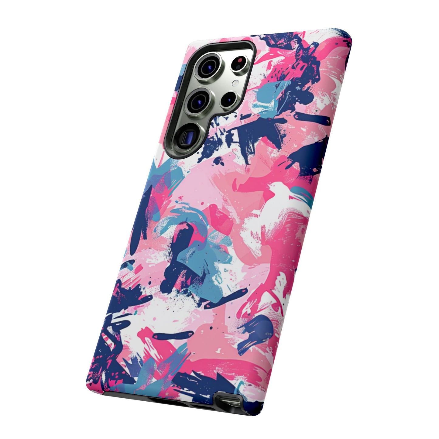 Vibrant Pink & Navy Abstract Splash – Samsung Galaxy Case