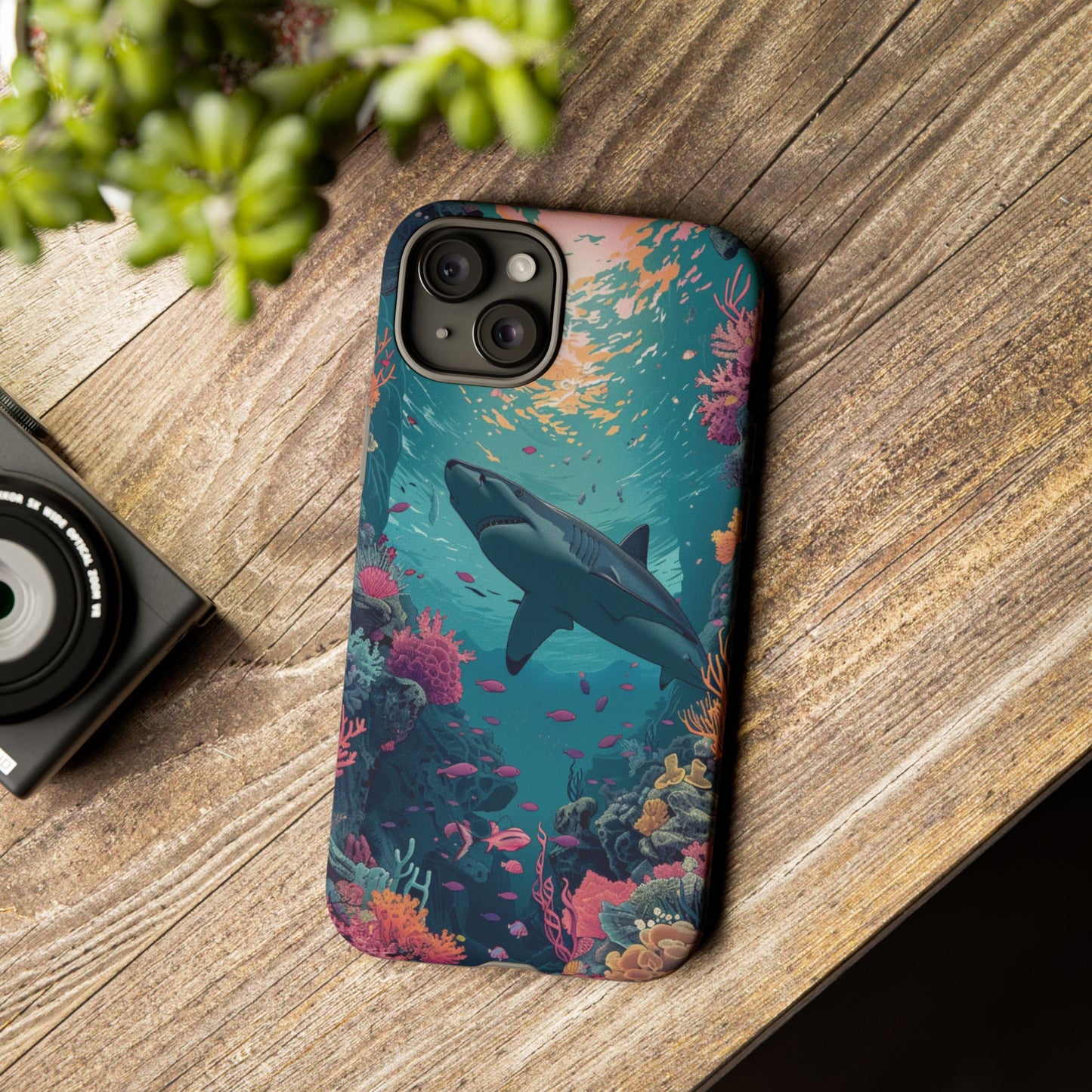 Ocean Shark Coral Reef iPhone Case