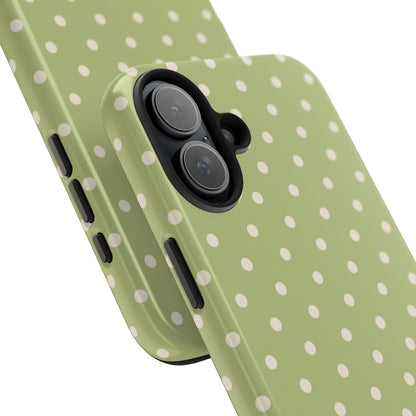 Sage Green Polka Dots – iPhone Case