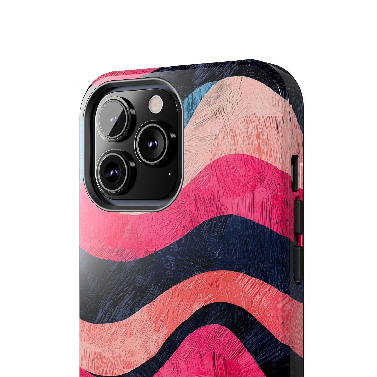 Abstract Wave Pattern iPhone Case – Shockproof, Matte Finish, Dual-Layer Protection