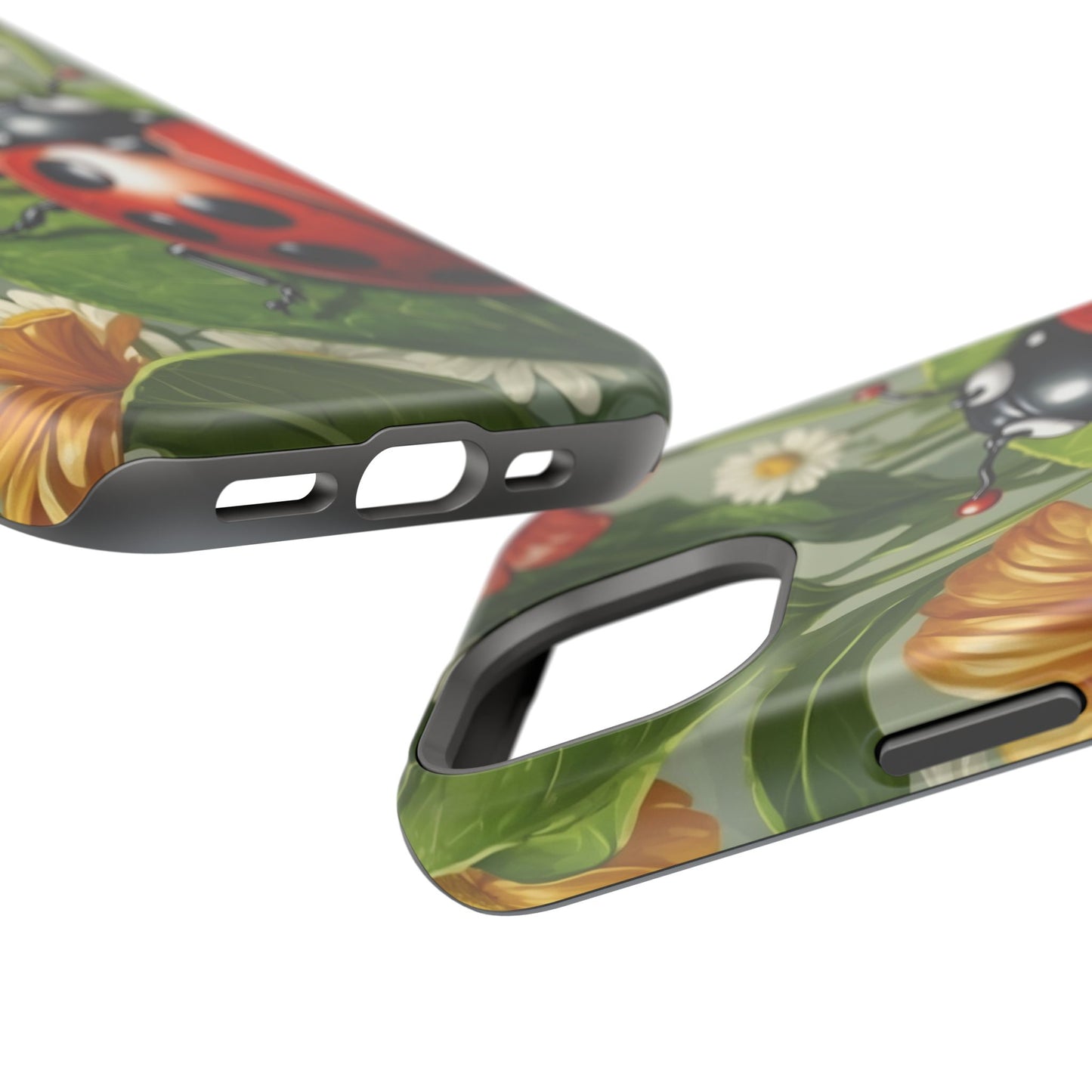 Ladybug Garden MagSafe iPhone Case – Whimsical Floral Design