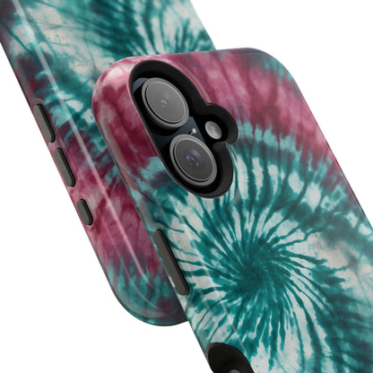 Teal and Pink Tie-Dye MagSafe Case – Stylish and Functional