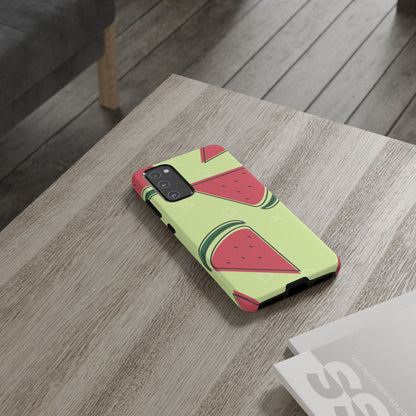 Watermelon Slice Samsung Galaxy Case – Fresh & Fun Design with Retro Geometric Pattern