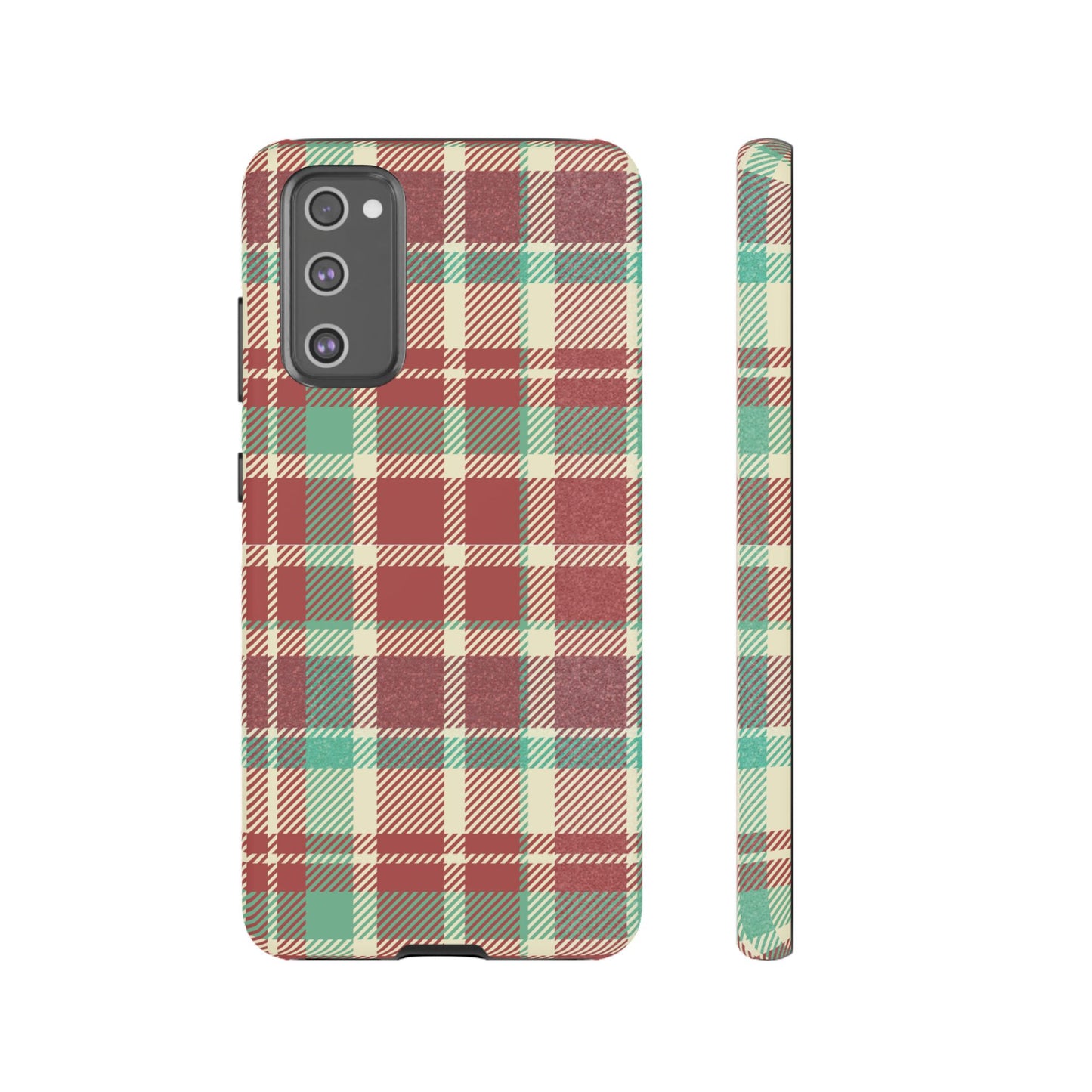 Vintage Plaid in Red & Cream – Samsung Galaxy Case with Timeless Style