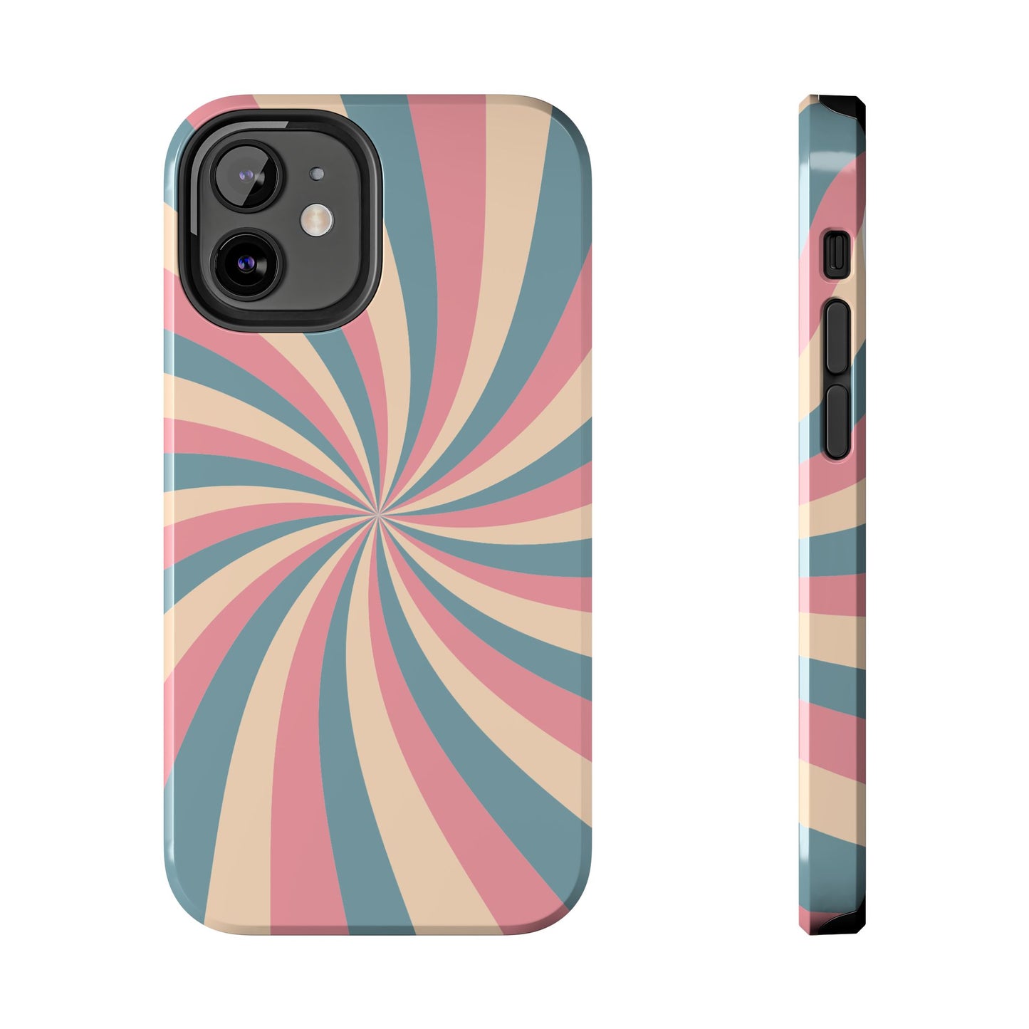 Vintage Pastel Swirl iPhone Case – Dual-Layer Protection with 70s-Inspired Design