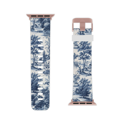 Vintage Charm Blue Toile Apple Watch Band