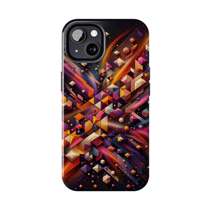 Geometric Galaxy iPhone Case - Abstract Cosmic Protective Cover - Retro Gamer