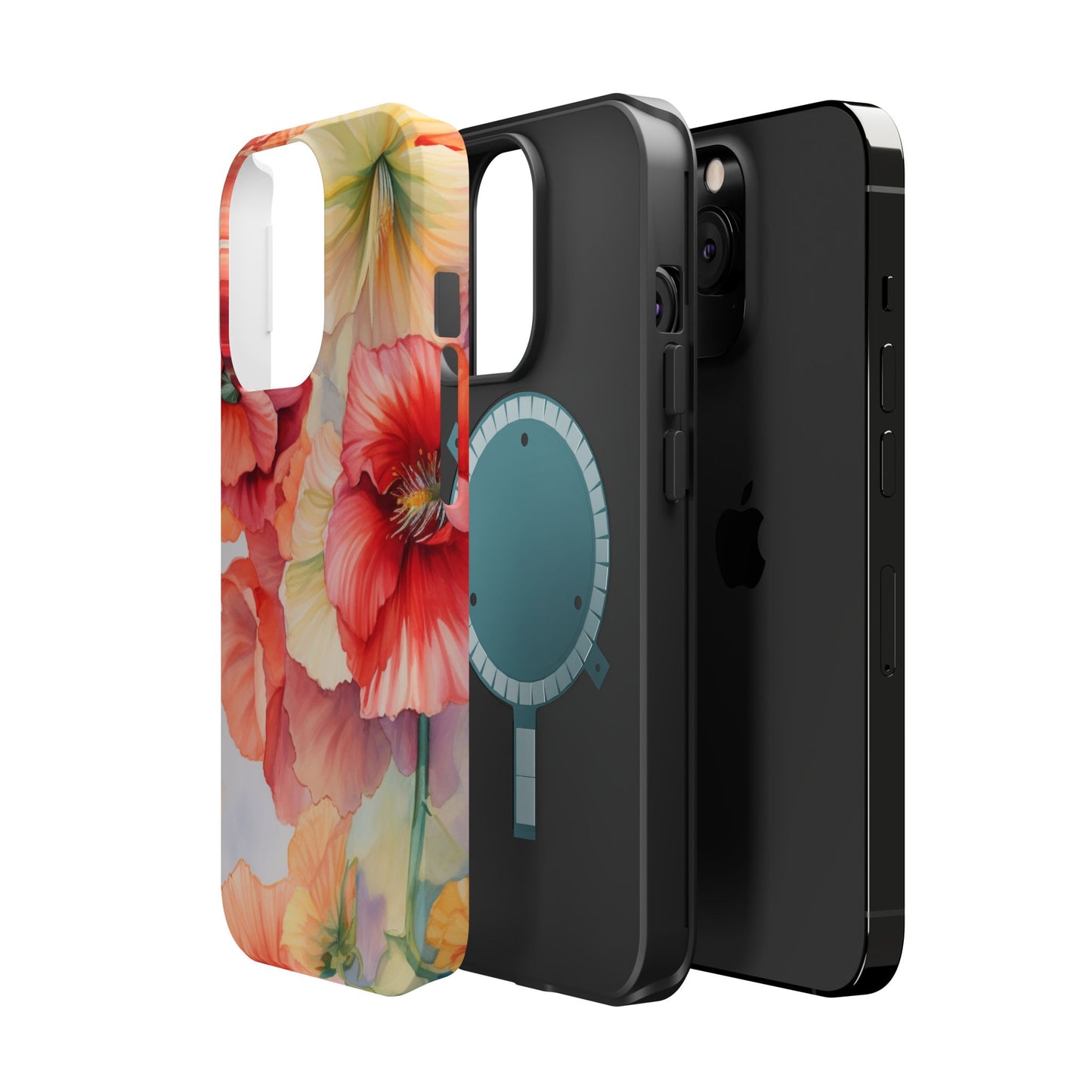 Gumamela Blush Pink Watercolor Floral – MagSafe Compatible iPhone Case