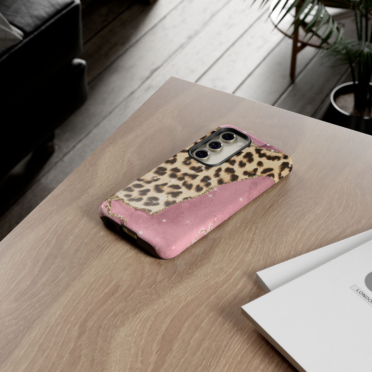 Pink Glam Leopard - Samsung Galaxy Series Case with Glitter Accents