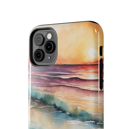 Sunset Waves iPhone Case – Vibrant Watercolor Design