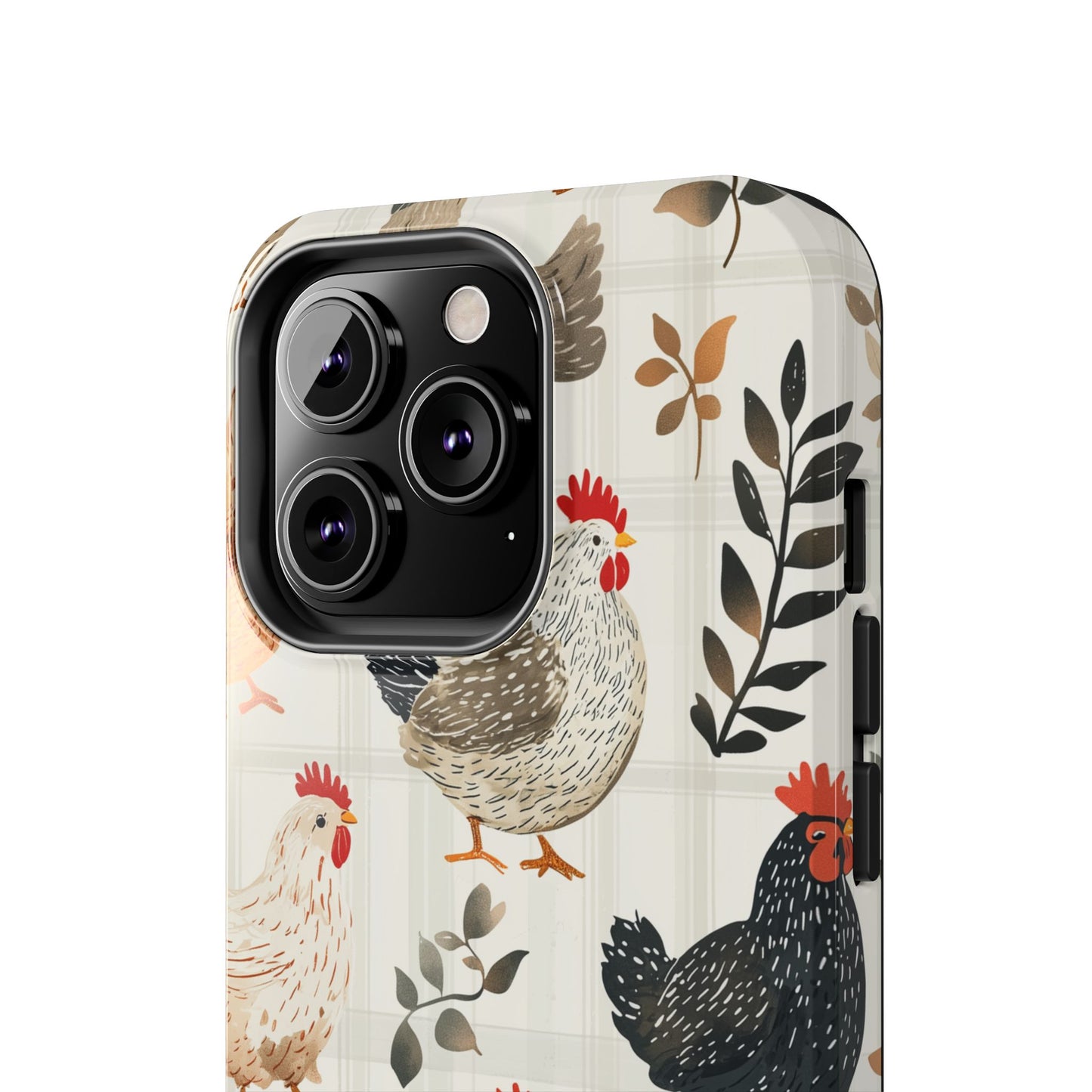 iPhone Case: Vintage Chicken & Leaves – Farmhouse Style Case