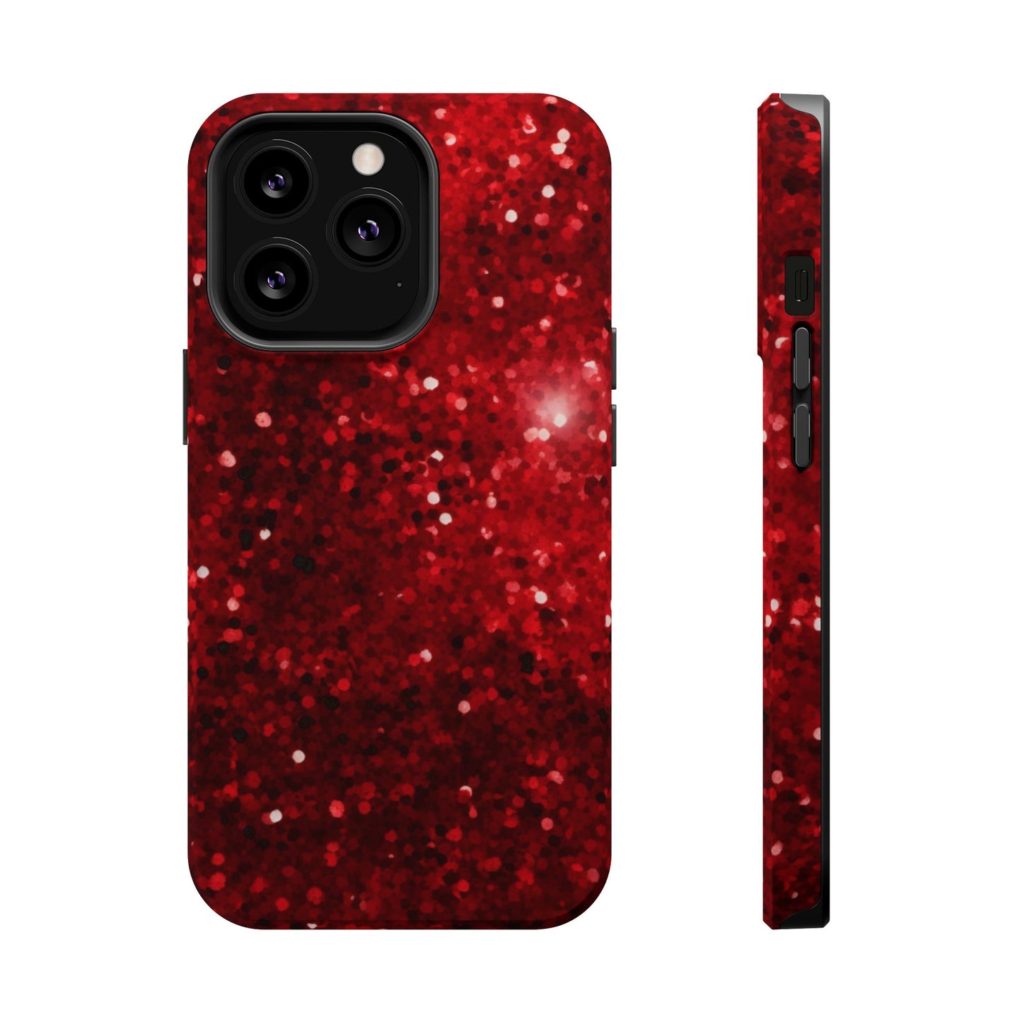 Crimson Glow Glitter MagSafe Case