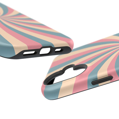 Vintage Pastel Swirl MagSafe iPhone Case – Dual-Layer Protection with 70s-Inspired Design