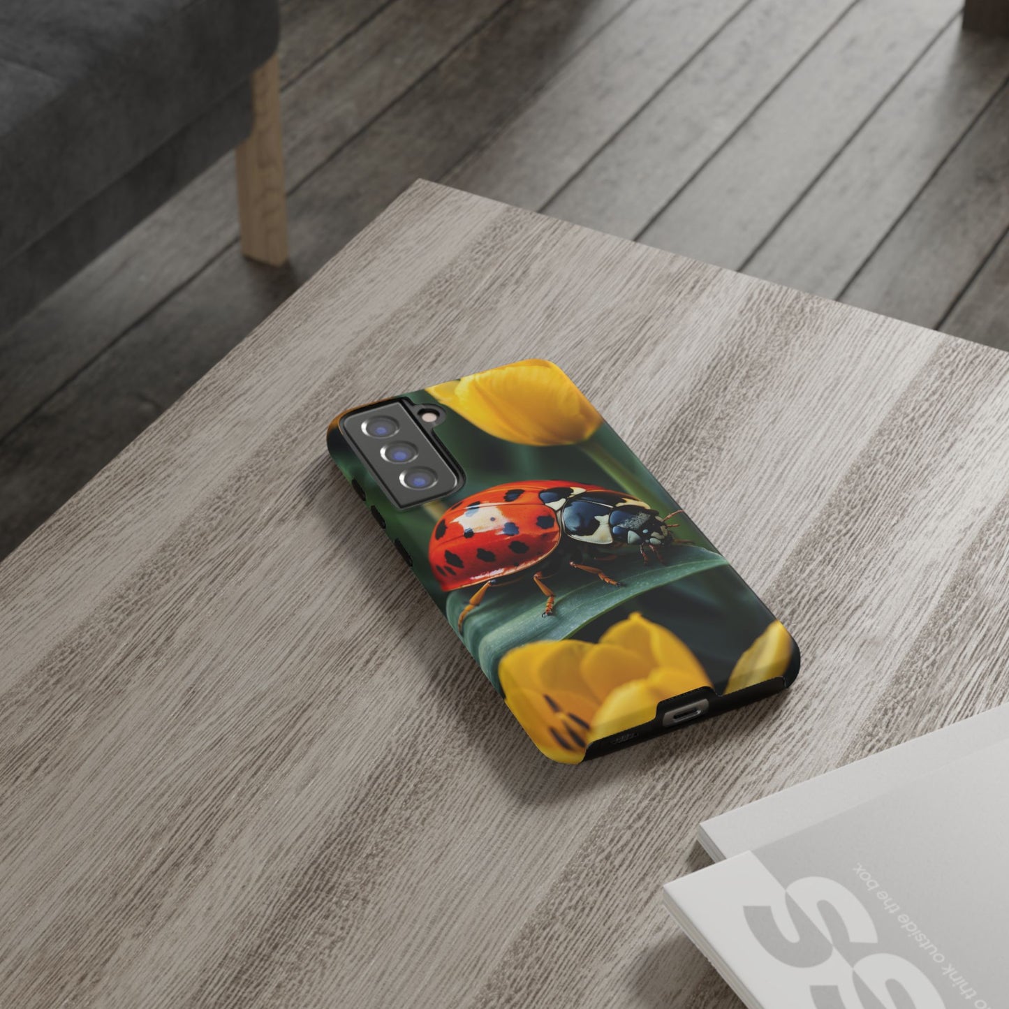 Samsung Galaxy Case: Vibrant Ladybug Amidst a Lush Yellow Flower Garden