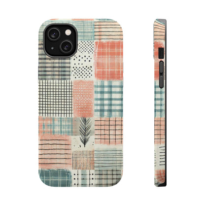 Rustic Patchwork MagSafe iPhone Case | Farmhouse Style & Shockproof