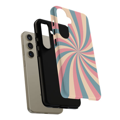 Vintage Pastel Swirl  Samsung Galaxy Case – Dual-Layer Protection with 70s-Inspired Design