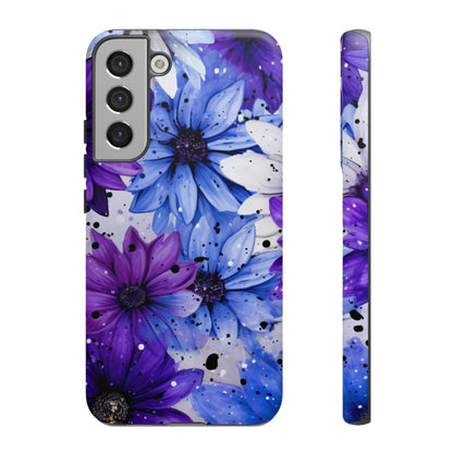 Vibrant Purple & Blue Floral Splash - Samsung Galaxy Series Case