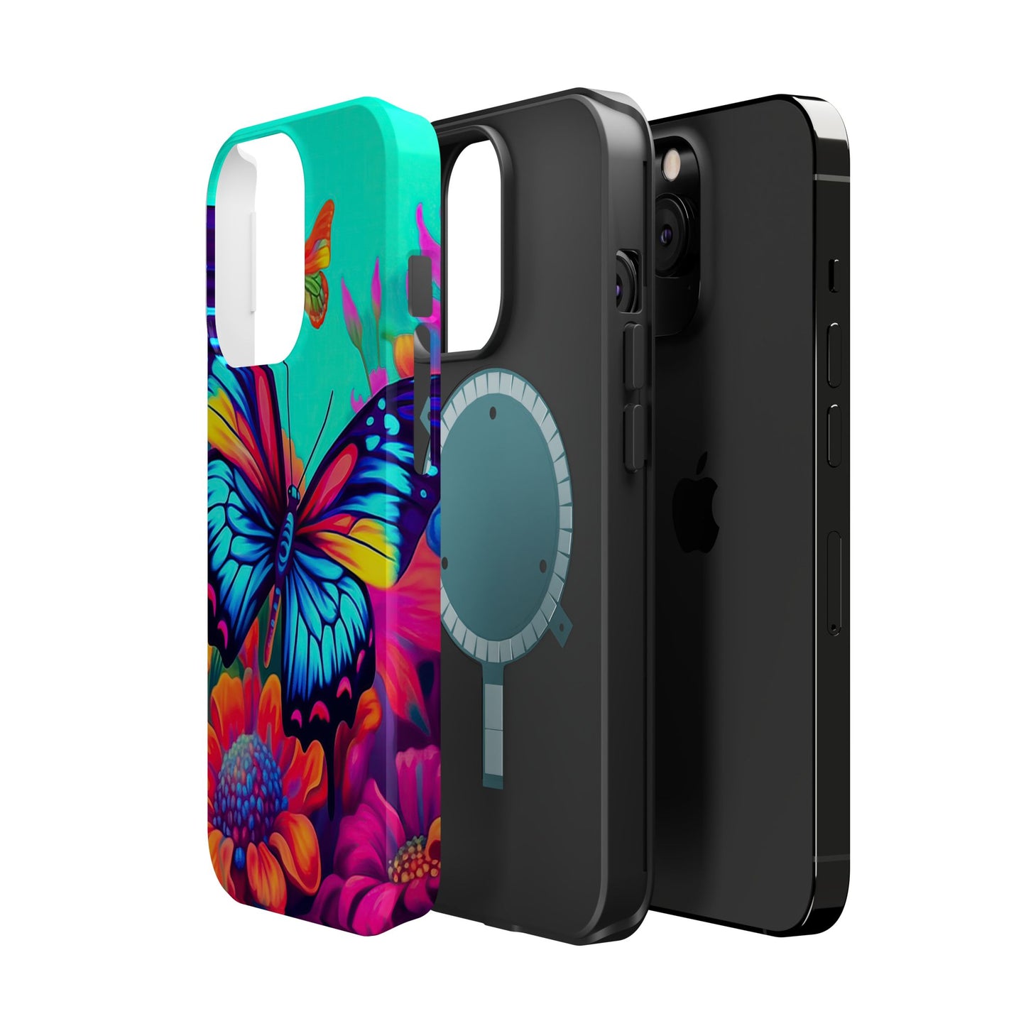 Vivid Butterfly & Floral Burst - MagSafe iPhone Case