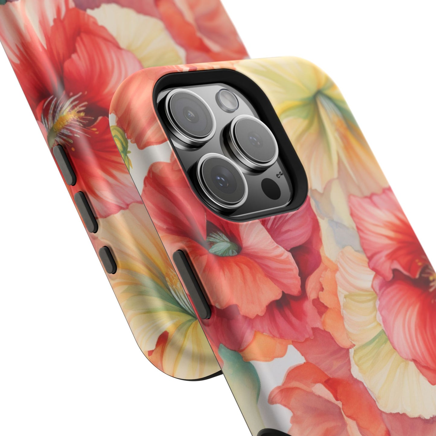 Gumamela Blush Pink Watercolor Floral – MagSafe Compatible iPhone Case