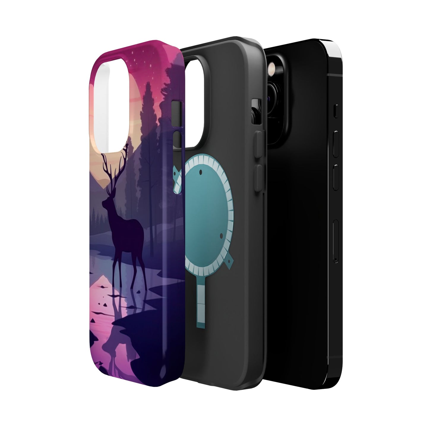 Twilight Elegance: Stag Reflection – MagSafe iPhone Case