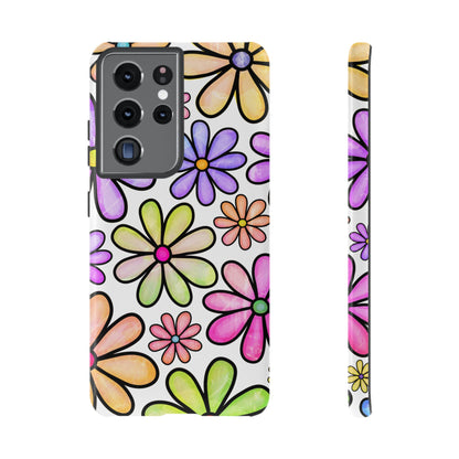 Pastel Daisy Dream Samsung Galaxy Case – Slim Profile, Glossy Finish