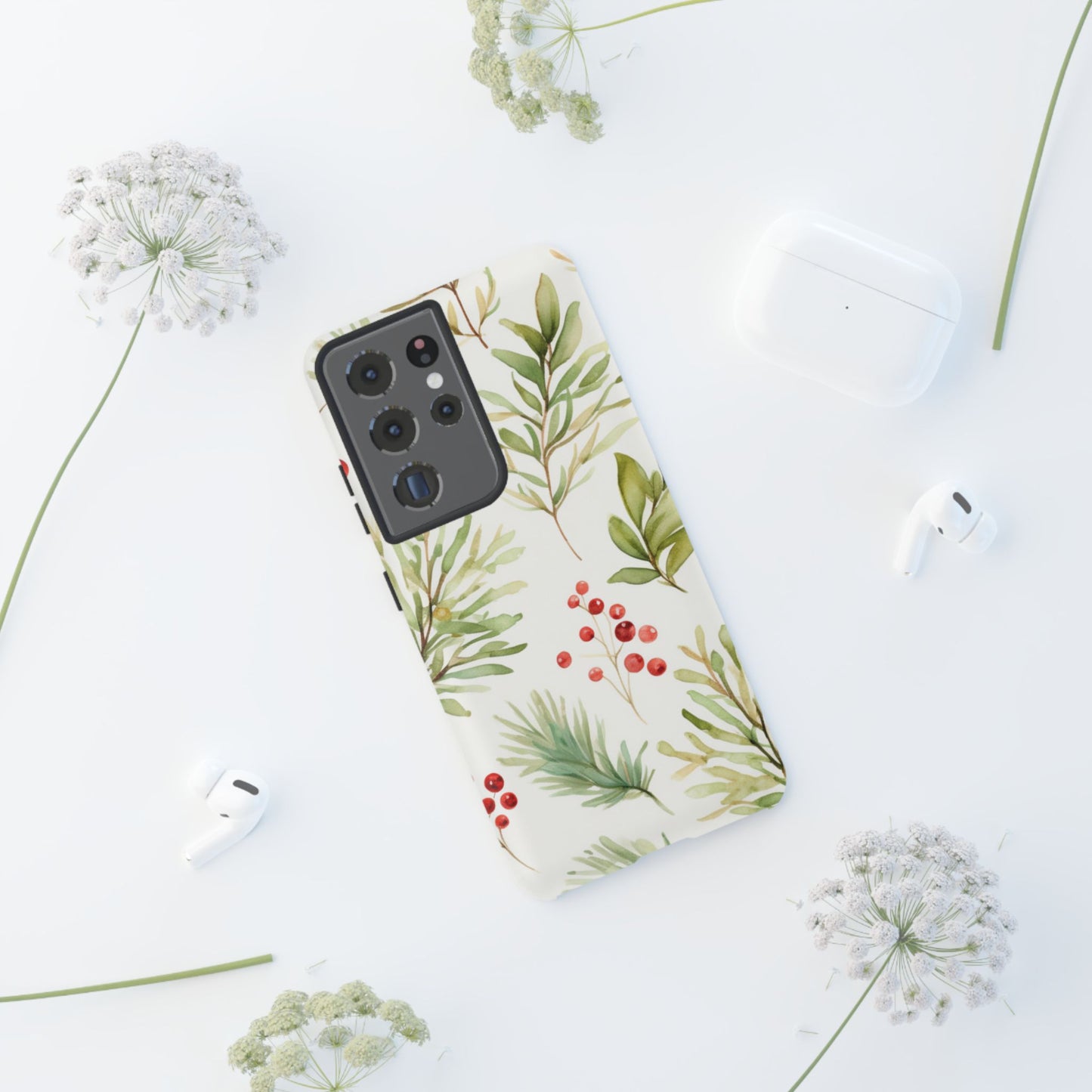 Winter Greenery & Berry Watercolor – Samsung Galaxy Series Case