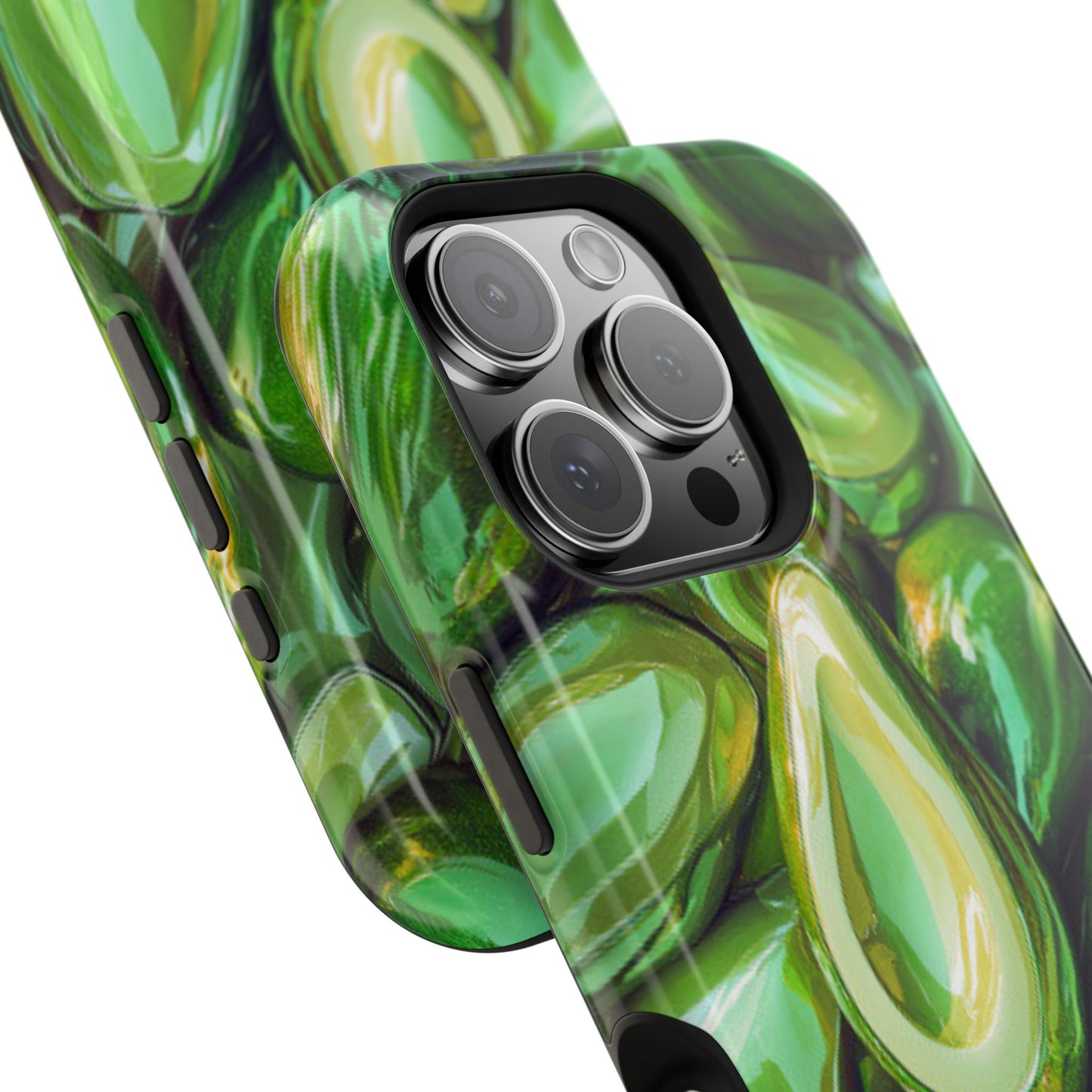 Glossy Avocado MagSafe iPhone Case – Sleek Green 3D Fruit Design, Durable and Stylish