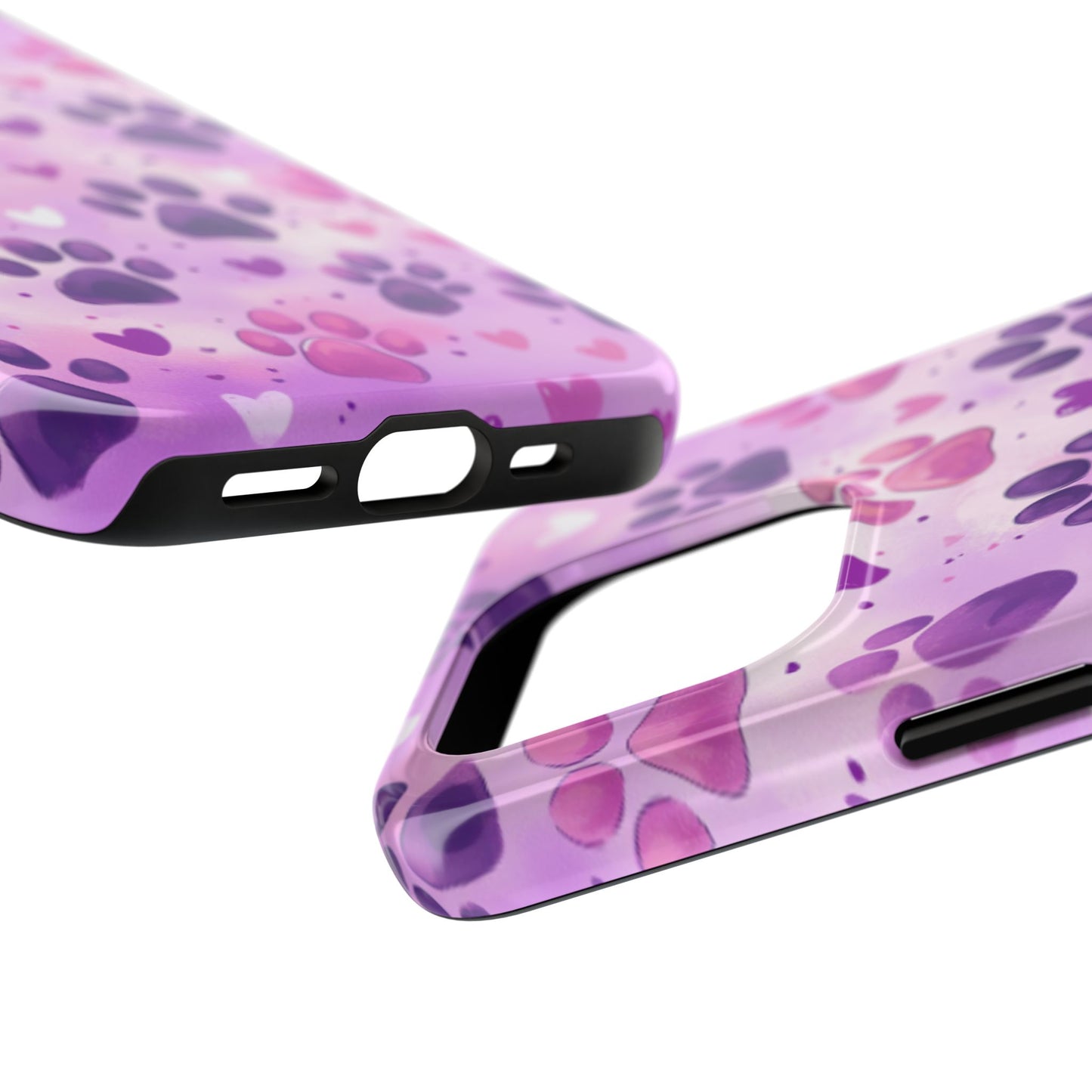 Purple Paw Print iPhone Case - Cute Pet-Themed Protective Cover