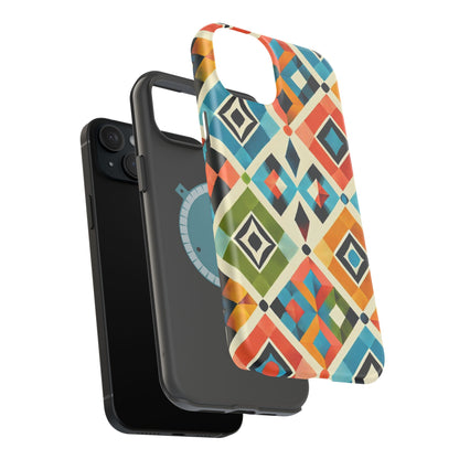 Harlequin Geometric MagSafe iPhone Case - Vibrant Abstract Protective Cover