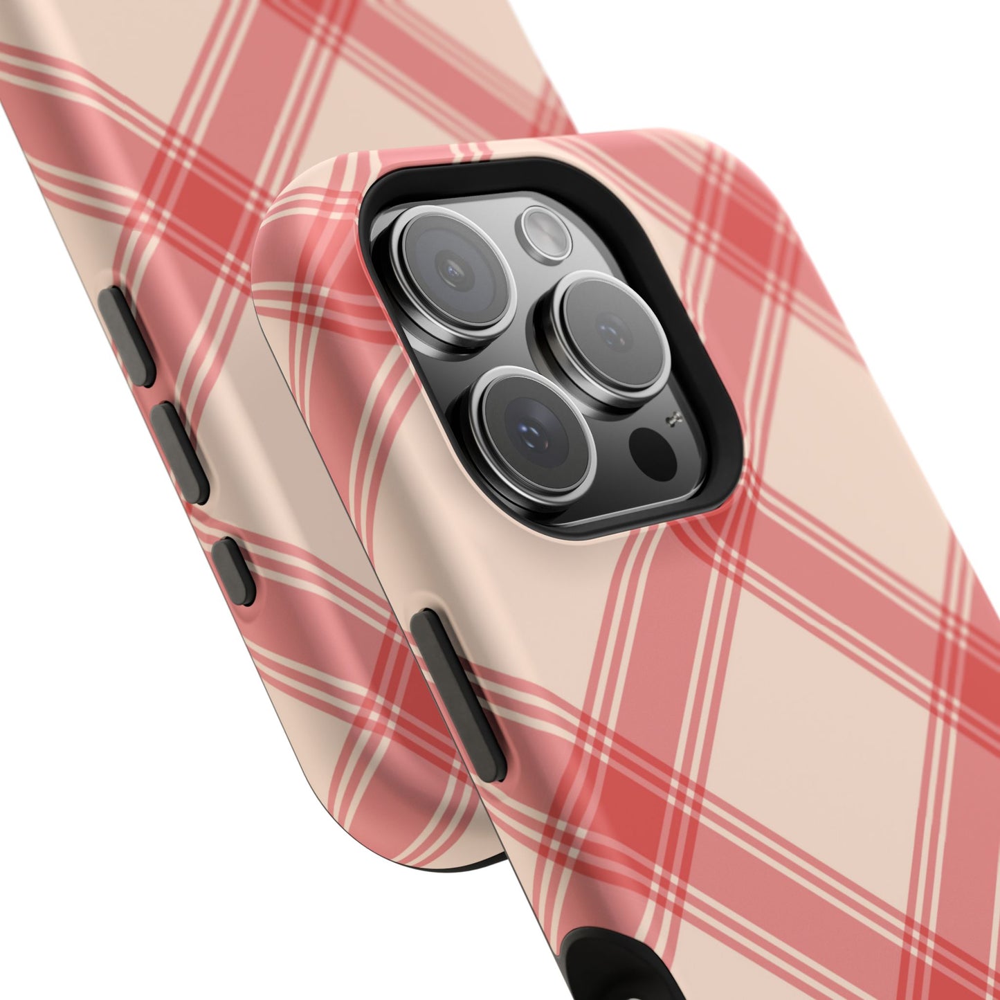 Soft Peachy Red Plaid MagSafe Case