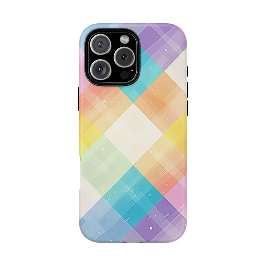 Pastel Plaid Watercolor iPhone Case