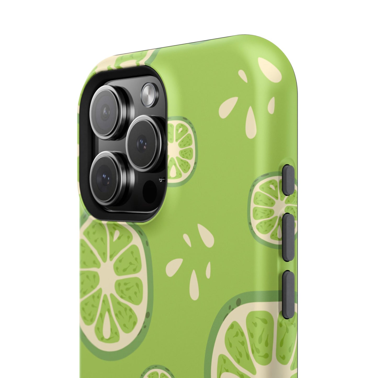 Zesty Lime Splash Tough MagSafe iPhone Case – Fresh Citrus Design, Dual-Layer Protection