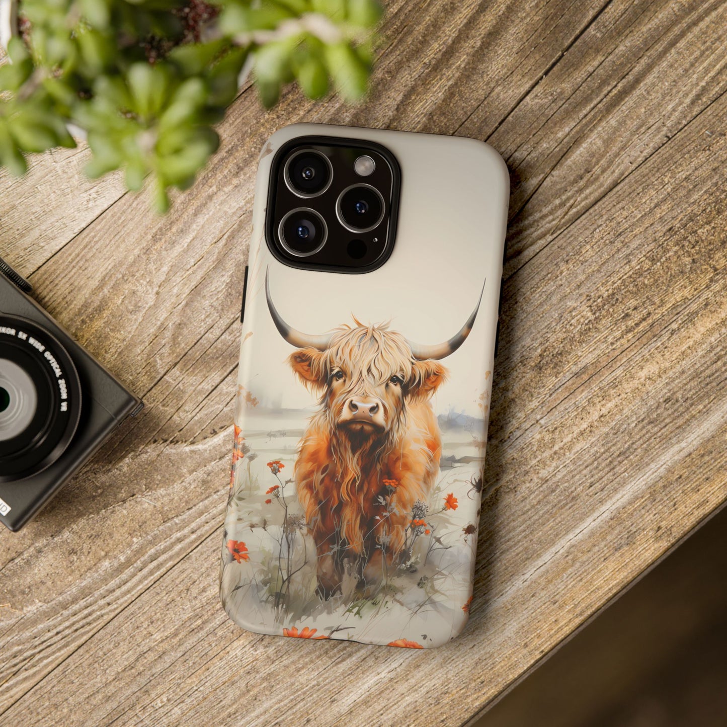 Cutest Highland Cow & Flowers Phone Case!