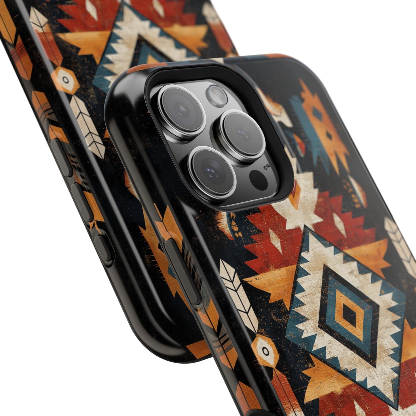 Southwestern Arrow & Diamond Tough MagSafe iPhone Case – Bold Tribal Design, Dual-Layer Protection