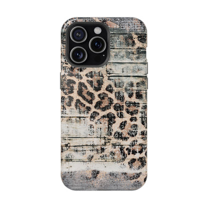 Rustic Leopard Wood Print - MagSafe iPhone Series Case