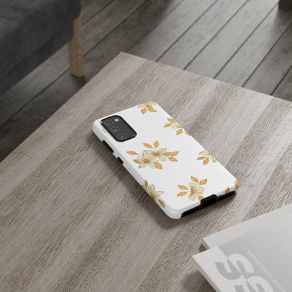 Delicate Yellow Blossom Samsung Galaxy Case – Minimalist Floral Design with Matte Finish