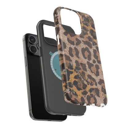 Vintage Distressed Leopard Print - MagSafe iPhone Series Case