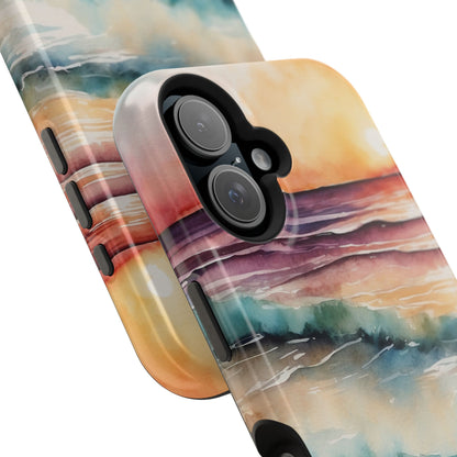 Sunset Waves MagSafe iPhone Case – Vibrant Watercolor Design