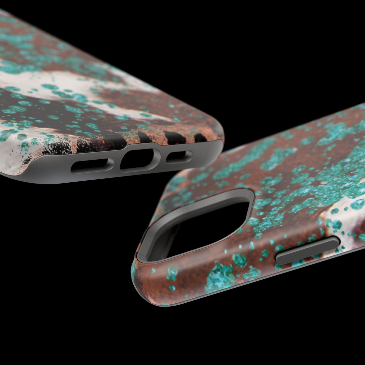 Teal Glitter Cowhide - MagSafe iPhone Series Case