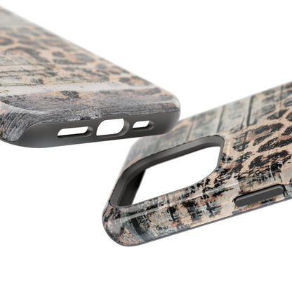 Rustic Leopard Wood Print - MagSafe iPhone Series Case