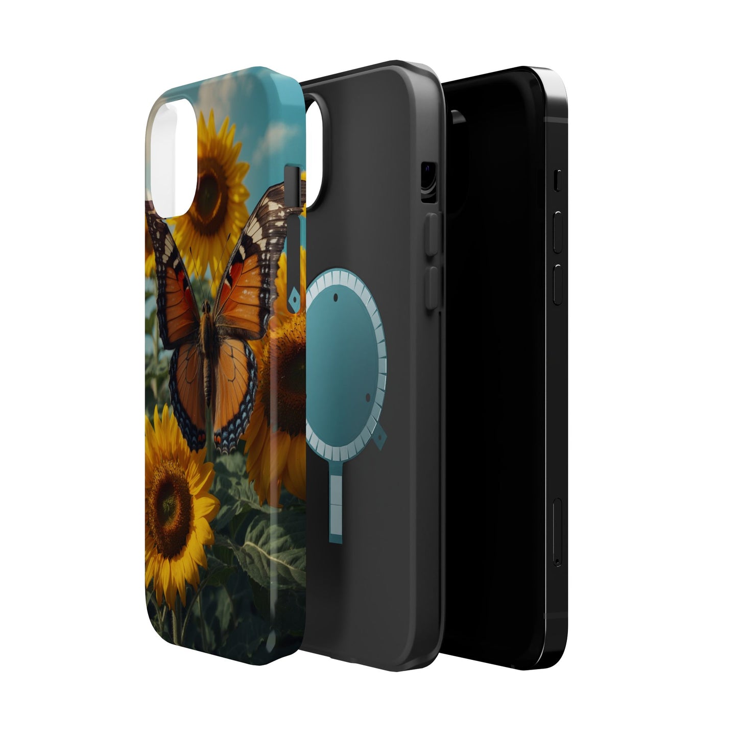 Vibrant Butterfly & Sunflower – MagSafe iPhone Case