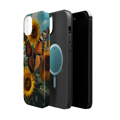 Vibrant Butterfly & Sunflower – MagSafe iPhone Case